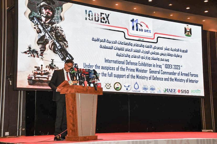 Under the patronage of the Commander-in-Chief of the Armed Forces, the Military Industrialization Authority is participating in the 11th Security, Defense and Military Industries Exhibition at the Baghdad International Fair.